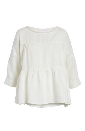 Women's Frame Linen Peplum Top - Ivory