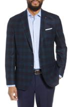 Men's Ted Baker London Konan Trim Fit Windowpane Wool Sport Coat R - Blue