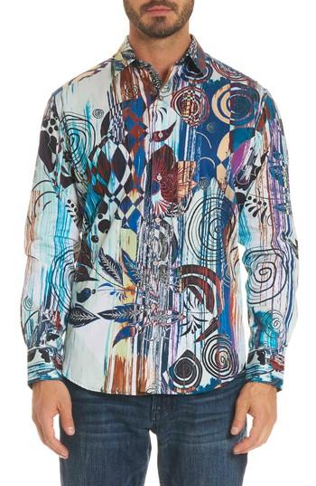 Men's Robert Graham Borrego Classic Fit Sport Shirt - Blue