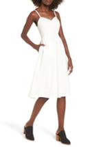Women's Moon River Cotton & Linen Ballerina Midi Dress - White