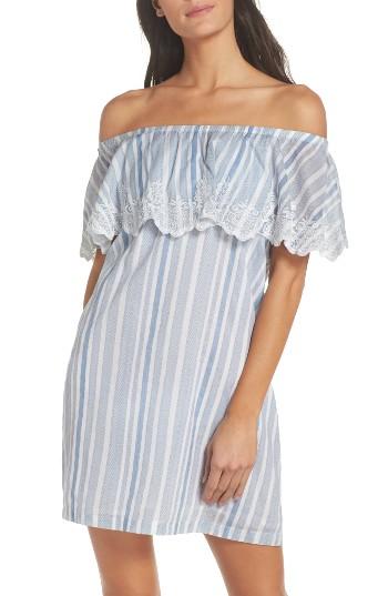 Women's Pilyq Penelope Embroidered Cover-up Dress /small - Blue