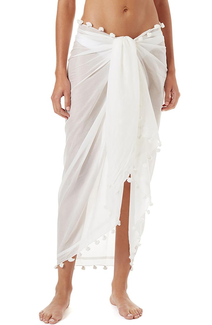 Women's Melissa Odabash Tassel Cover-up Pareo, Size - White