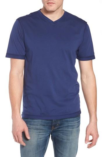 Men's True Grit Cross Raw Seam V-neck T-shirt - Blue
