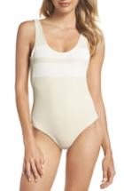 Women's Hurley Quick Dry Block Party One-piece Swimsuit - Beige