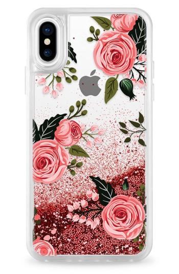 Casetify Pink Glitter Flowers Iphone X Case - Pink