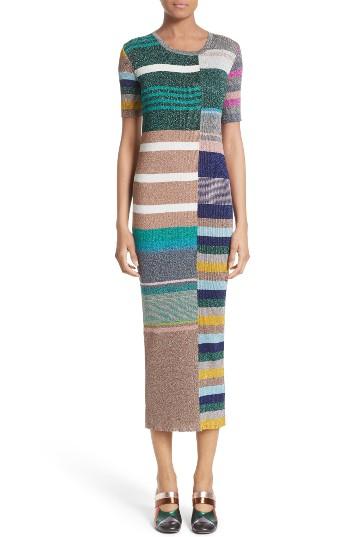 Women's Missoni Metallic Stripe Rib Knit Dress Us / 36 It - Black