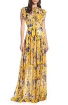 Women's Ml Monique Lhuillier Floral Maxi Dress - Yellow