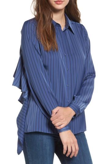 Women's L'academie The Simone Ruffle Back Blouse - Blue
