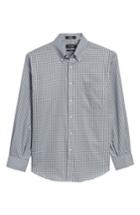 Men's Nordstrom Men's Shop Classic Fit Non-iron Gingham Dress Shirt - 32 - Grey (online Only)