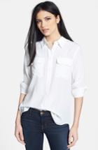 Women's Equipment 'slim Signature' Silk Shirt - White