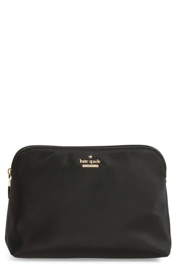 Kate Spade New York Small Classic Briley Nylon Cosmetics Case, Size - Black