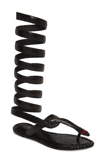 Women's Jeffrey Campbell Boas Coiled Serpent Sandal M - Black