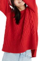 Women's Madewell Copenhagen Cable Sweater, Size - Red