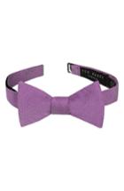 Men's Ted Baker London Mogador Stripe Silk & Cotton Bow Tie, Size - Purple