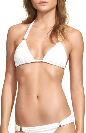 Women's Vix Swimwear Scales Off Bia Bikini Top, Size D - Ivory