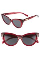 Women's Sonix Kyoto 51mm Cat Eye Sunglasses - Crimson/ Black Lens