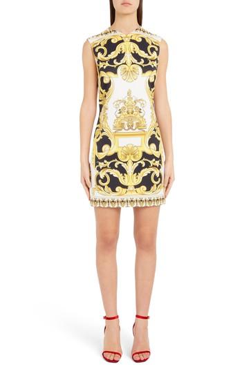 Women's Versace Casa Print Minidress Us / 52 It - Yellow