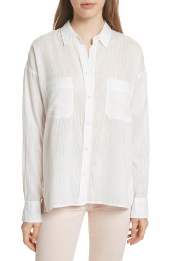 Women's Vince Double Pocket Blouse - White