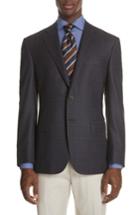 Men's Canali Classic Fit Plaid Wool Sport Coat Us / 54 Eu R - Brown