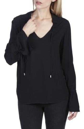 Women's Paige Calissa Split Neck Shirt - Black