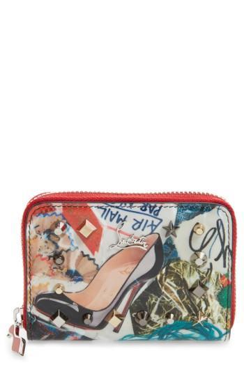 Christian Louboutin Panettone Calfskin Leather Coin Purse - Grey