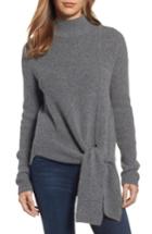 Petite Women's Halogen Tie Hem Sweater P - Grey