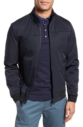 Men's Ted Baker London Copen Trim Funnel Neck Bomber Jacket (s) - Blue