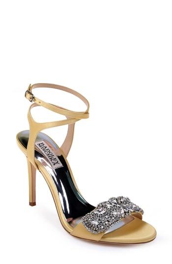 Women's Badgley Mischka Hailey Embellished Ankle Strap Sandal M - Yellow