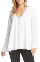 Women's Karen Kane V-neck Sparkle Blouse - Ivory