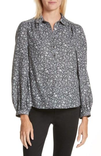 Women's La Vie Rebecca Taylor Adeline Long Sleeve Blouse - Grey