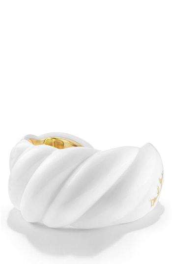 Women's David Yurman 'sculpted Cable' Resin Cuff Bracelet With 18k Gold