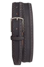 Men's Cole Haan Brogue Nubuck Leather Belt - Black