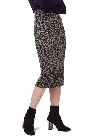Women's Topshop Leopard Print Tube Skirt Us (fits Like 0) - Brown