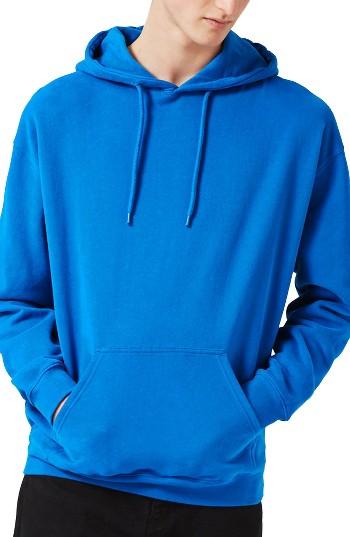 Men's Topman Oversize Hoodie - Blue
