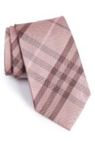 Men's Burberry Clinton Check Silk Tie, Size - Pink