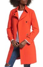 Women's Topshop Daisy Crepe Truster Trench Coat Us (fits Like 0) - Red