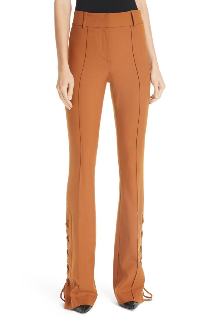 Women's Veronica Beard Halsey Lace-up Hem Pants