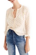 Women's J.crew Metallic Star Print Popover Top - Pink