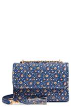 Tory Burch Fleming Print Leather Convertible Shoulder Bag - Blue