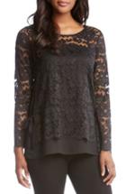 Women's Karen Kane Lace Overlay Jersey Top - Black