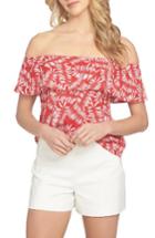 Women's 1.state Ruffle Off The Shoulder Blouse, Size - Red