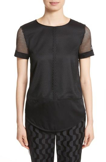 Women's St. John Collection Circular Net Top - Black