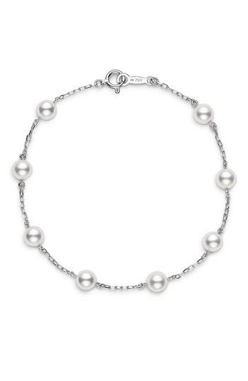 Women's Mikimoto Akoya Cultured Pearl & Chain Bracelet