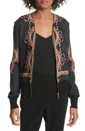 Women's Ted Baker London Versailles Zip-up Cardigan - Black