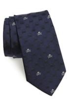 Men's John Varvatos Star Usa Skull & Crossbones Silk Tie, Size - Blue
