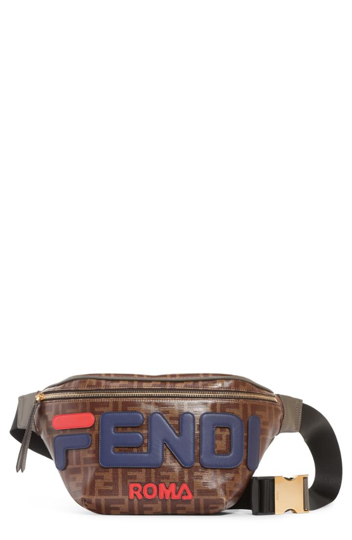 Fendi X Fila Mania Logo Belt Bag - Brown
