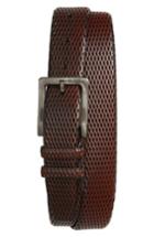 Men's Torino Belts Embossed Leather Belt - Mahogany