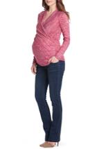 Women's Lilac Clothing Karen Surplice Maternity/nursing Top - Red