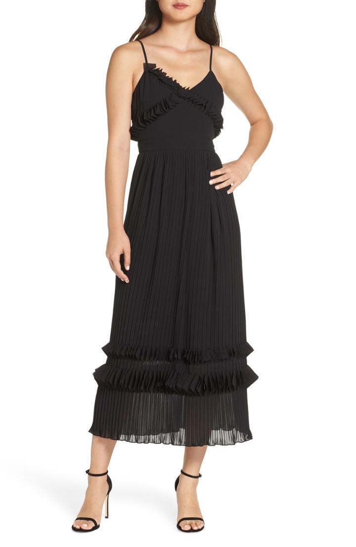 Women's Foxiedox Love Ruffle Midi Dress - Black