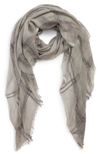 Women's Sole Society Large Windowpane Scarf, Size - Grey
